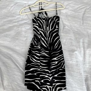Zara zebra print silk dress